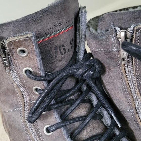 B2 Distressed Leather Fur Lined Men's Boots - Size 41/US 8 - Picture 10 of 11